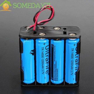 Somedayzl กล่องเก็บแบตเตอรี่ 12 โวลต์ 12V แบตเตอรี่ AA 8 ก้อน พร้อมคลิปหนีบสายไฟ