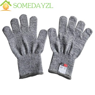 Somedayzl ถุงมือตัด ป้องกันรอยขีดข่วน HPPE ป้องกันการสึกหรอ 5 ระดับ 1 คู่