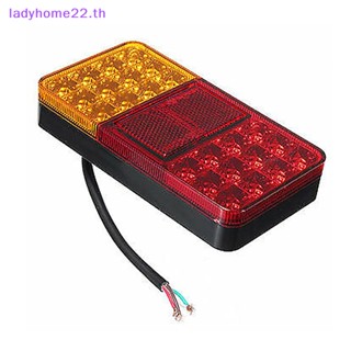 Doulady ไฟเบรกท้าย LED 24 ดวง 12V กันน้ํา สําหรับรถยนต์ รถบรรทุก รถพ่วง รถตู้ รถตู้