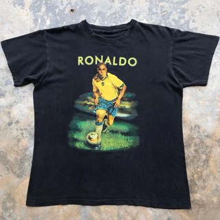 Cristiano Ronaldo Portrait คริสเตียโน โรนัลโด ผ้าฝ้ายพิมพ์ลายสั้น, เสื้อยืดคอกลมแขนสั้น S-5XL