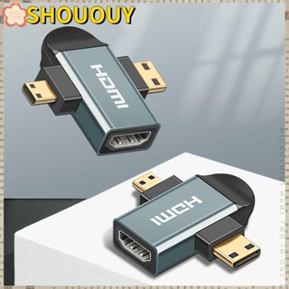 Shououy อะแดปเตอร์แปลงหน้าจอมอนิเตอร์ 2 in 1 2K Micro Mini HDMI