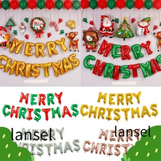 Lansel ชุดลูกโป่ง ลายตัวอักษร Merry Christmas สําหรับตกแต่งปาร์ตี้คริสต์มาส