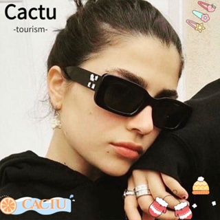 Cactu 90s แว่นตากันแดด ทรงสี่เหลี่ยมผืนผ้า ลายเกล็ดหิมะ ป้องกัน UV400 Y2k สีดํา สําหรับผู้หญิง และผู้ชาย