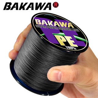 Bakawa สายเอ็นตกปลา PE 100% แบบถัก 4 เส้น 300 ม. หลากสี ทนทาน