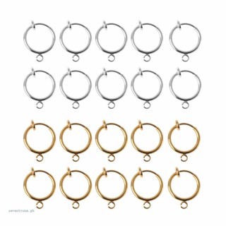【seve*】ต่างหูห่วง ทองเหลือง ทรงกลม 10 ชิ้น สําหรับต่างหู DIY