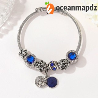 Oceanmapdz สร้อยข้อมือลูกปัดยูนิคอร์น ดอกไม้ เกล็ดหิมะ โลหะผสม สร้างสรรค์ ดาว ปรับได้ ไล่ระดับสี นักเรียนหญิง