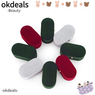 Okdeals กล่องแหวนแต่งงาน ผ้ากํามะหยี่ แบบคู่ สําหรับผู้หญิง