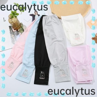 Eucalytus1 ปลอกแขน ผ้าเรยอน ป้องกันแดด รูปกระต่าย แฟชั่น สําหรับเด็ก