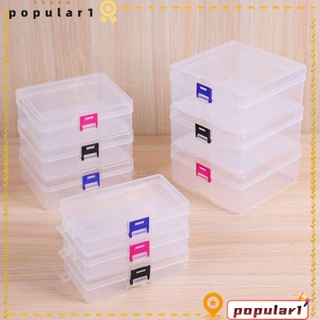 Popular กล่องพลาสติกใส ทรงสี่เหลี่ยม ทนทาน สําหรับใส่เครื่องประดับ ลูกปัด