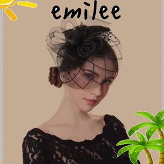 Emilee Fascinators หมวกตาข่าย ที่คาดศีรษะ ขนนก Fedoras