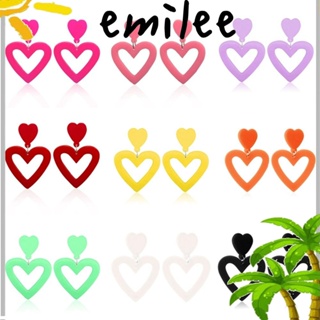 Emilee ต่างหู รูปหัวใจ หลากสี แฮนด์เมด เครื่องประดับ สําหรับผู้หญิง