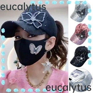 Eucalytus1 หมวกเบสบอล กันแดด ประดับพลอยเทียม ปรับได้ สไตล์ฮิปฮอป สําหรับผู้ชาย ผู้หญิง