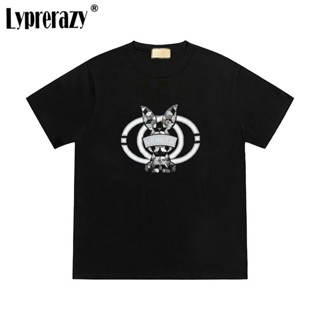 Lyprerazy เสื้อยืดแขนสั้นลําลอง ผ้าฝ้าย ปักลายการ์ตูน แฟชั่นฤดูร้อน สําหรับผู้ชาย และผู้หญิง