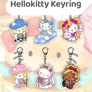 SANRIO พวงกุญแจอะคริลิค จี้รูปการ์ตูนอนิเมะ Hello Kitty เหมาะกับของขวัญ สําหรับเด็ก