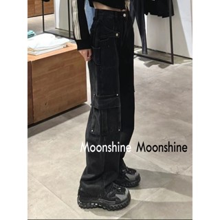 Moon  กางเกงขายาว คาร์โก้ กางเกง เชือกอเมริกันคลาสิค Cargo pants 2023 NEW 080705 สวยงาม Comfortable High quality คุณภาพสูง A20M024 36Z230909