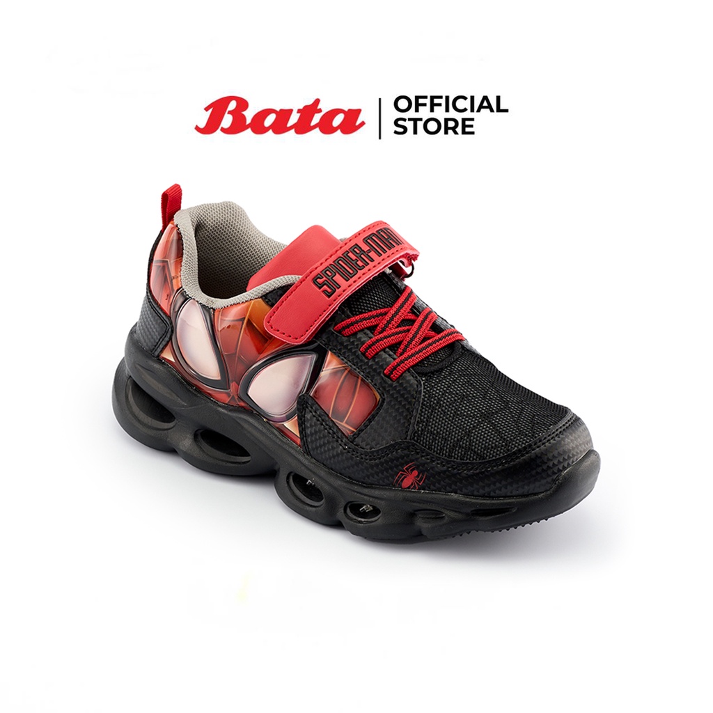 Bata บาจา Bubble Gummers รองเท้าผ้าใบ ลายสไปร์เดอร์แมน สำหรับเด็กผู้ชาย รุ่น Champion สีดำ รหัส 3419044