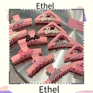 Ethel1 กิ๊บติดผมโลหะ ลายสก๊อต รูปตัวอักษรบาร์บี้ ฉลาม DIY สําหรับผู้หญิง