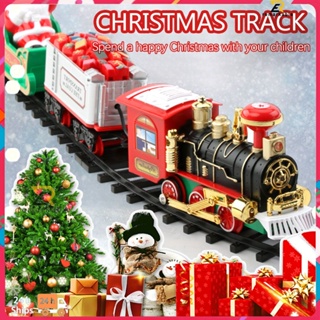 พร้อมสต็อก ชุดรางรถไฟไฟฟ้าคริสต์มาส ไฟเสียงไฟฟ้า สามารถแขวนตกแต่งต้นคริสต์มาส ของเล่นรถไฟคริสต์มาส ที่น่าทึ่ง_th