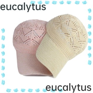 Eucalytus1 หมวกถัก หมวกเบสบอล กันแดด ระบายอากาศ ผ้าตาข่าย ฉลุลาย สําหรับวันหยุด