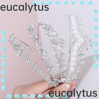 Eucalytus1 ที่คาดผม มงกุฎคริสตัล พลอยเทียม เครื่องประดับผม แฟชั่นสําหรับผู้หญิง