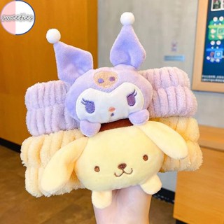 เกาหลี ผู้หญิง Sanrio Kuromi Cinnamoroll สุนัข การ์ตูนน่ารัก ล้างหน้า ที่คาดผม เด็กผู้หญิง ผ้ากํามะหยี่ขนนิ่ม ที่คาดผม เครื่องประดับผม