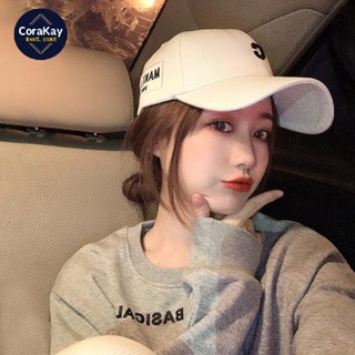 [CoraKay] หมวกเบสบอล กันแดด สีขาว เข้ากับทุกการแต่งกาย แฟชั่นฤดูร้อน สไตล์สตรีท สําหรับผู้หญิง