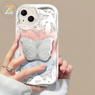 เคสโทรศัพท์มือถือ ซิลิโคน ลายผีเสื้อ ไล่โทนสีชมพู ฟ้า สําหรับ VIVO Y27 4G Y27 5G Y02 Y35 Y36 Y56 Y22 Y22S Y12 Y20 Y21 Y33S Y30 Y15 Y15S Y15A Y16 Y12A Y72 Y11 Y21A Y50 Y20A Y91C