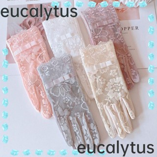 Eucalytus1 ถุงมือ ผ้าเรยอน ป้องกันแดด แฟชั่นฤดูร้อน สําหรับผู้หญิง