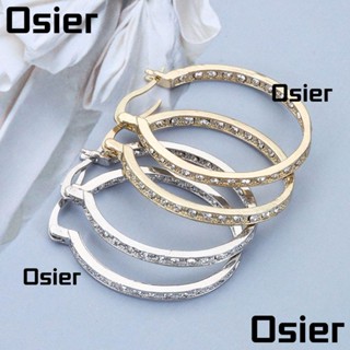 Osier1 ต่างหูห่วง สีทอง สีเงิน เครื่องประดับแฟชั่น 1 คู่