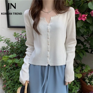 JN Studio  Áo Len áo khoác cardigan áo cardigan Thời trang hàn quốc  Beautiful สบาย คุณภาพสูง สไตล์เกาหลี A91K071 36Z230909