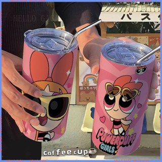 🥤Animation Peripheral Limited Water Cup🥤 กระติกน้ําร้อนสเตนเลส แบบพกพา ลายการ์ตูนเด็กผู้หญิงบินได้ คุณภาพสูง สําหรับออฟฟิศ