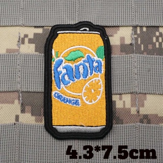 【Customized 】แพทช์เวลโคร ตราสัญลักษณ์ Fanta soda morale 3D สําหรับตกแต่งเสื้อแจ็กเก็ตยีน กระเป๋าเป้สะพายหลัง