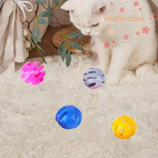 Malcolm ของเล่นลูกบอลกระดิ่งพลาสติก แบบโต้ตอบ สุ่มสี สําหรับแมว
