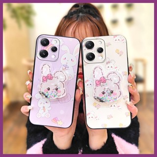 Silicone Anti-knock Phone Case For Redmi12 4G Dirt-resistant Durable Anti-dust drift sand protective Cute glisten Cartoon