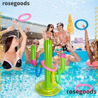 Rosegoods1 ชุดของเล่นห่วงยางเป่าลม PVC รูปกระบองเพชร กระบองเพชร สําหรับสระว่ายน้ํา