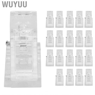 Wuyuu 20PCS Nail Tips  Quick Building Poly UV Builder Gel Extension Clamp