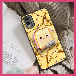 drift sand glisten Phone Case For Nokia C32 Kickstand Cute Anti-knock Back Cover TPU Silicone Waterproof Soft Case Cartoon