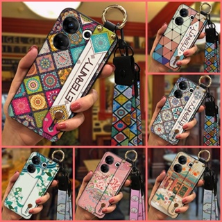 Fashion Design Durable Phone Case For Tecno Camon20 Pro 5G/CK8n Wrist Strap Shockproof Anti-knock Phone Holder Lanyard