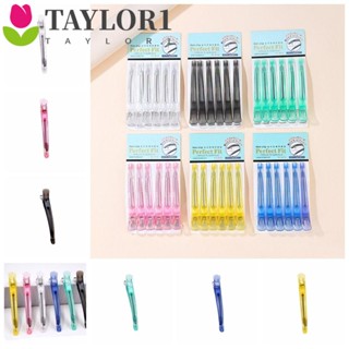 Taylor1 กิ๊บติดผม แบบยาว ไม่ย่น สีชมพู สีฟ้า สําหรับร้านทําผม DIY 6 ชิ้น ต่อชุด