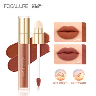 Focallure ลิปสติก เนื้อแมตต์กํามะหยี่ สีเหลืองอําพัน น้ําหนักเบา 2 in 1