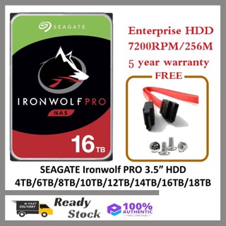 Seagate IronWolf Pro ฮาร์ดดิสก์ไดรฟ์ 3.5 นิ้ว 18TB 16TB 14TB 12TB 10TB 8TB 6TB 4TB NAS HDD สําหรับกล้องวงจรปิด CCTV PC มัลติมีเดียเซิร์ฟเวอร์