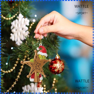 Wattle จี้อะคริลิค รูปดาว สีเขียว สําหรับแขวนตกแต่งต้นคริสต์มาส 2 ชิ้น