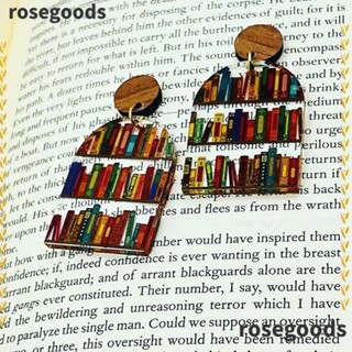 Rosegoods1 ต่างหูหนังสือ อะคริลิค คุณภาพสูง สําหรับผู้หญิง