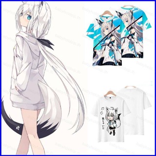 Yt1 HOLOLIVE Vtuber Fubuki เสื้อยืดลําลอง แขนสั้น คอกลม พิมพ์ลาย Ayame พลัสไซซ์