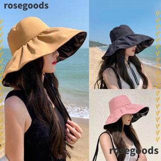 Rosegoods1 หมวกบักเก็ต กันแดด ป้องกันรังสียูวี แบบพกพา พับได้