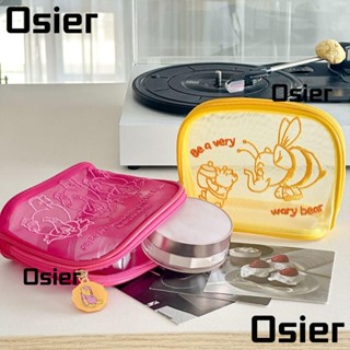 Osier1 กระเป๋าเครื่องสําอาง ลายการ์ตูนช้าง สีชมพู อเนกประสงค์