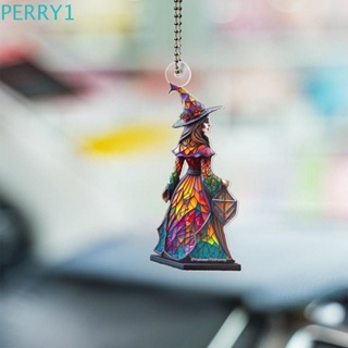 Perry จี้อะคริลิค รูปแม่มด แบบแบน สวยงาม สําหรับแขวนตกแต่งรถยนต์ วันฮาโลวีน