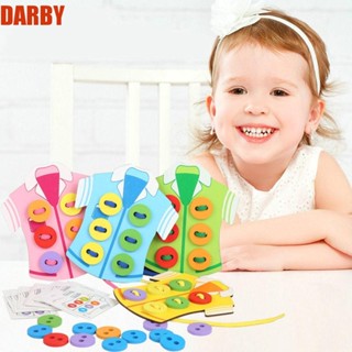 Darby เกมกระดานเย็บผ้า ด้ายไม้ DIY ของเล่น สําหรับเด็กอนุบาล