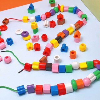 50x Lacing Beads Toys Building Block Fine Motor Skills for Toddlers Children