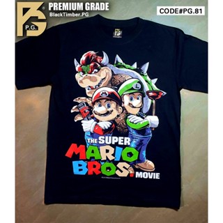 PG-81 THE SUPER MARIO BROS MOVIE Original Black Timber Premium Grade T-Shirt